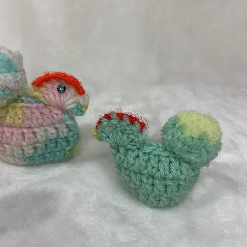 Vintage Crochet Knit Easter Egg Holders Set of 5  Handmade Easter Decoration VTG